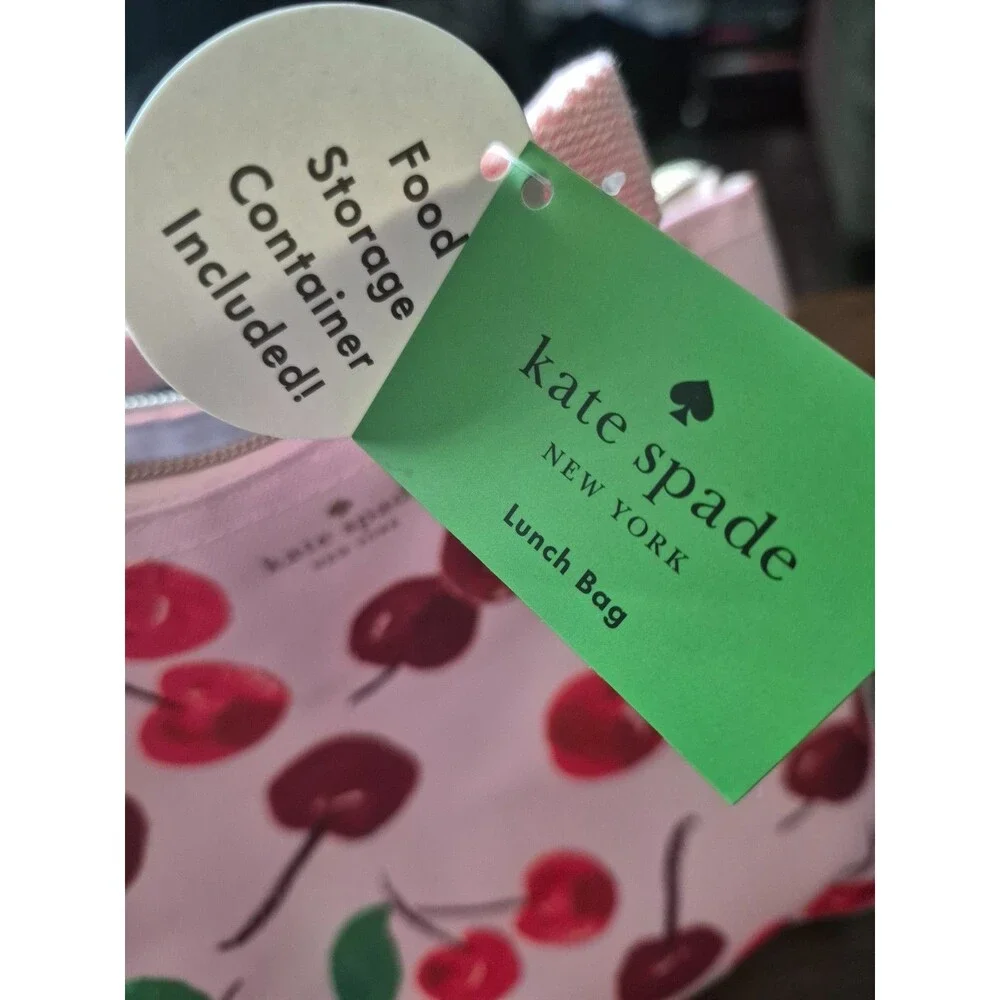 NWT Kate Spade New York Lunch Bag Tote Insulated Food Box Cooler Cherry Pattern